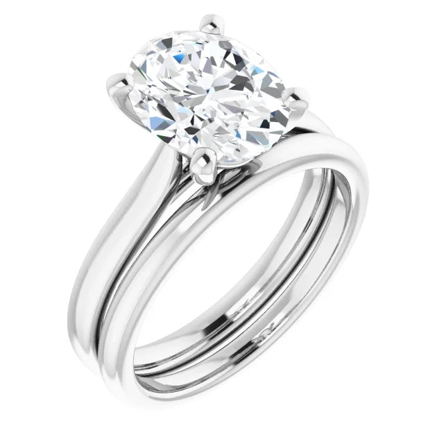 Four Claw Oval Solitaire Engagement Ring