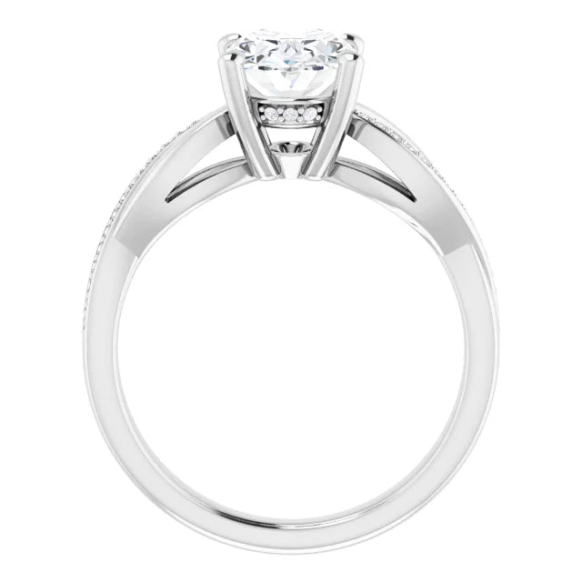 Oval Claw Set Twist Style Engagement Ring