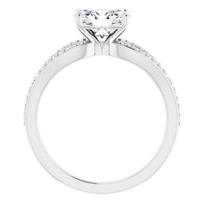 Oval East West Style Engagement Ring