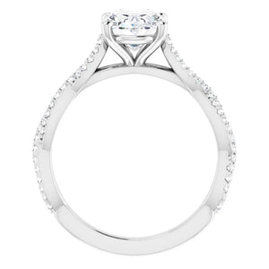 Oval Twist Style Engagement Ring