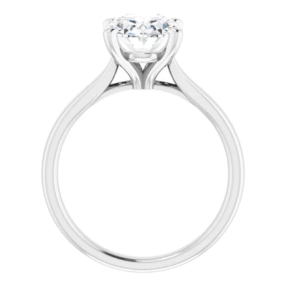 Four Claw Oval Solitaire Engagement Ring