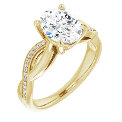 Oval Claw Set Twist Style Engagement Ring