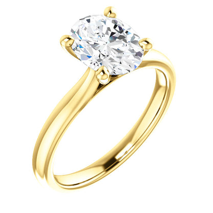 Four Claw Oval Solitaire Engagement Ring