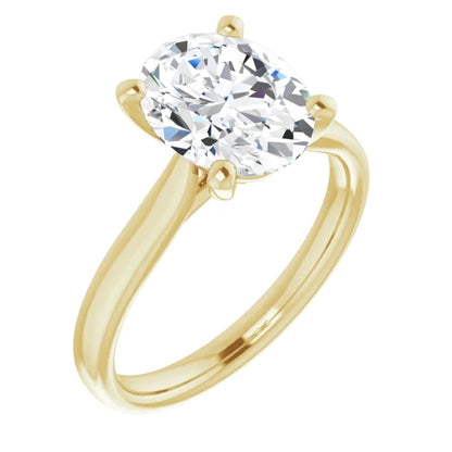 Four Claw Oval Solitaire Engagement Ring