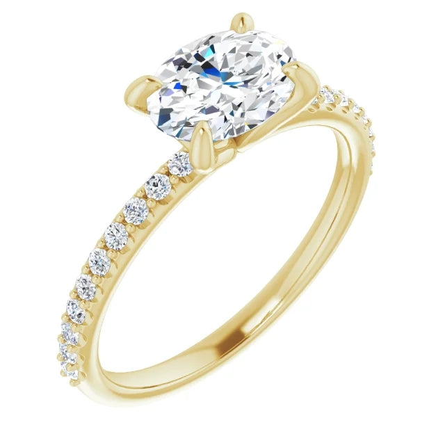 Oval East West Style Engagement Ring