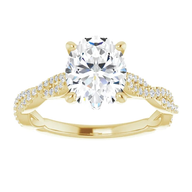 Oval Twist Style Engagement Ring