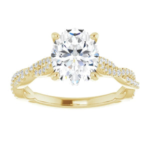Oval Twist Style Engagement Ring