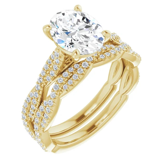 Oval Twist Style Engagement Ring