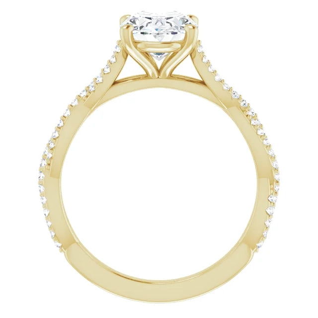 Oval Twist Style Engagement Ring