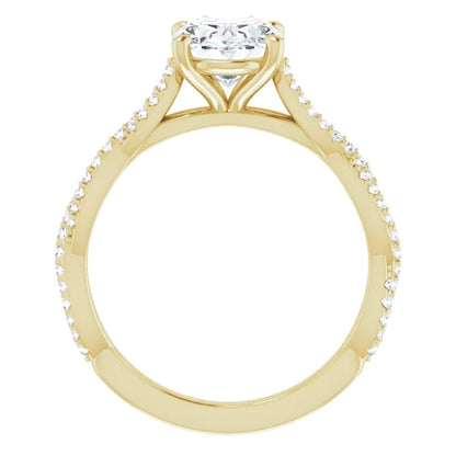 Oval Twist Style Engagement Ring