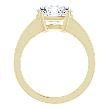 Oval East West Solitaire Style Engagement Ring