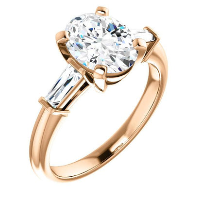 Oval Accent Engagement Ring - I Heart Moissanites