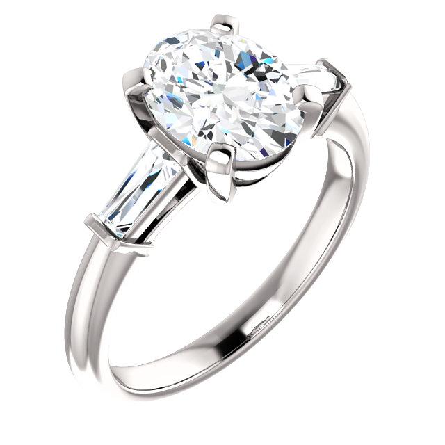 Oval Accent Engagement Ring - I Heart Moissanites