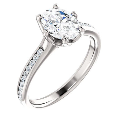 Oval Channel Set Style Engagement Ring - I Heart Moissanites