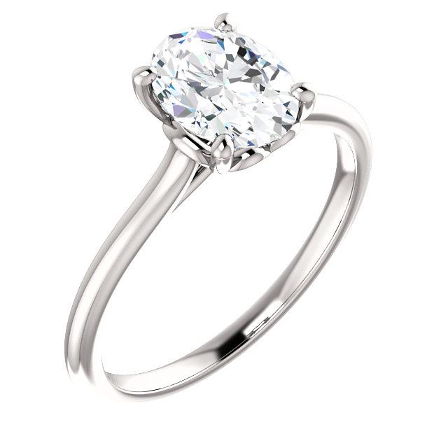 Four Claw Oval Solitare Engagement Ring - I Heart Moissanites