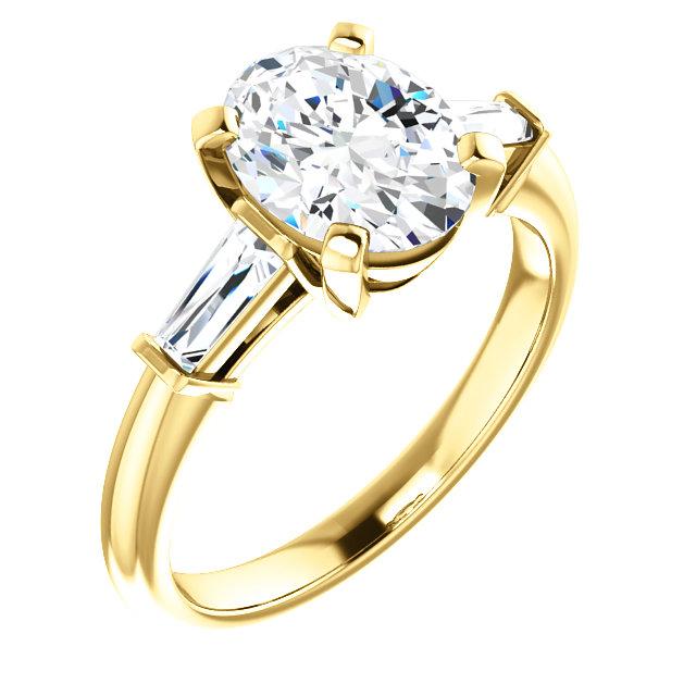 Oval Accent Engagement Ring - I Heart Moissanites