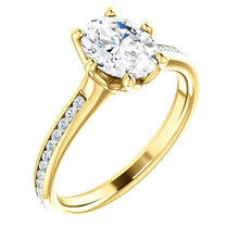 Oval Channel Set Style Engagement Ring - I Heart Moissanites