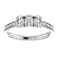 Oval Tri -Stone Style Engagement Ring