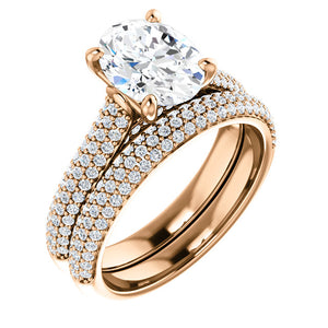 Oval Pave Style Engagement Ring