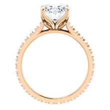 Oval Claw Set Eternity Style Engagement Ring