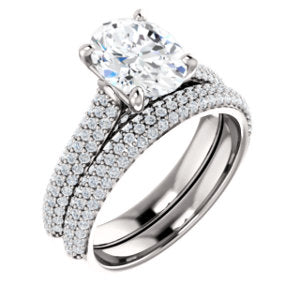 Oval Pave Style Engagement Ring