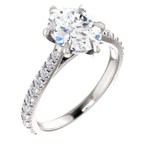 Oval Six Claw Set Style Engagement Ring