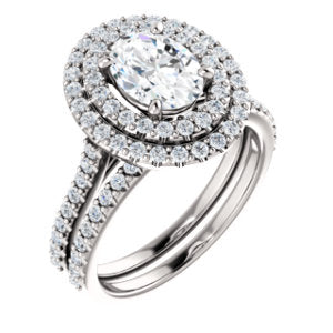 Oval Double Halo Style Engagement Ring