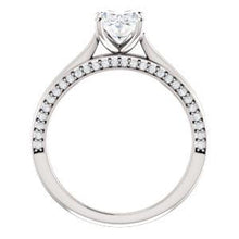 Oval Solitaire & Hidden Diamond Band Engagement Ring