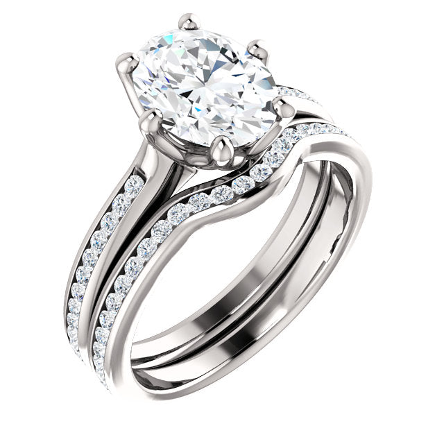 Oval Channel Set Style Engagement Ring