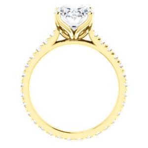 Oval Claw Set Eternity Style Engagement Ring