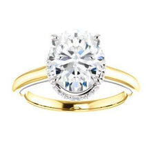 Oval Solitaire & Hidden Halo Engagement Ring