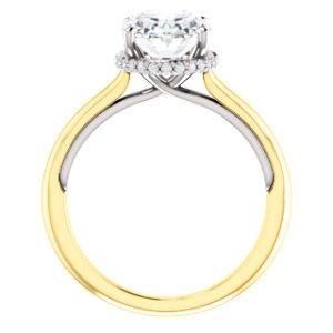 Oval Solitaire & Hidden Halo Engagement Ring