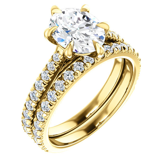 Oval Six Claw Set Style Engagement Ring