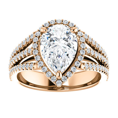 Pear Halo Style Engagement Ring