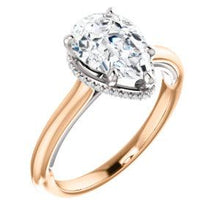 Pear Solitaire & Hidden Halo Engagement Ring
