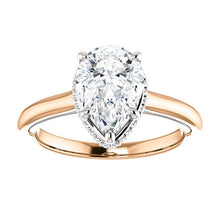 Pear Solitaire & Hidden Halo Engagement Ring