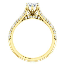 Pear Pave Style Engagement Ring - I Heart Moissanites