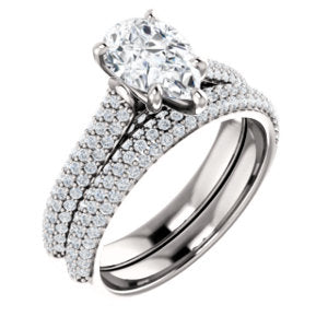 Pear Pave Style Engagement Ring