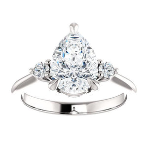 Pear Accent Engagement Ring