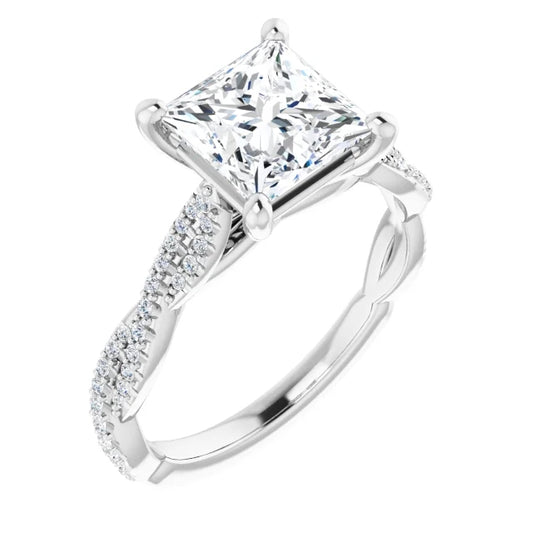 Princess Twist Style Engagement Ring