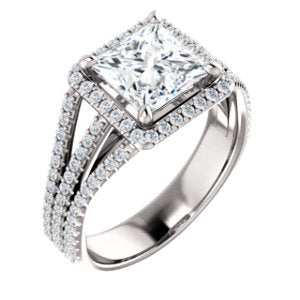 Princess Halo Style Engagement Ring