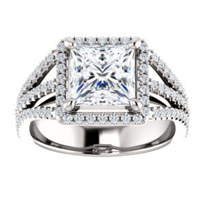 Princess Halo Style Engagement Ring