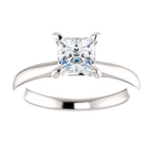 Four Claw Princess Solitaire Engagement Ring