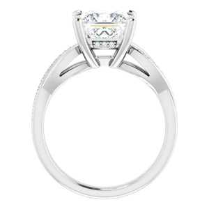 Princess Claw Set Twist Style Engagement Ring