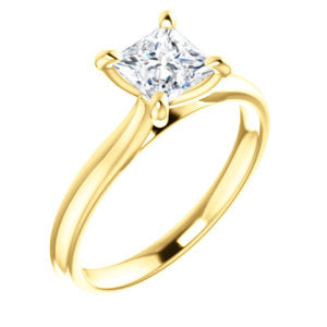 Four Claw Princess Solitaire Engagement Ring