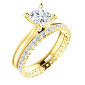 Four Claw Princess Solitaire Engagement Ring