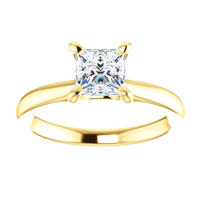 Four Claw Princess Solitaire Engagement Ring