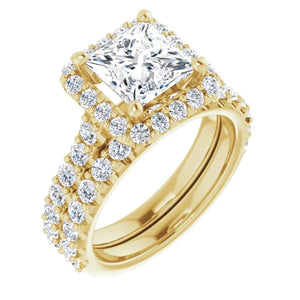 Princess Halo Style Engagement Ring