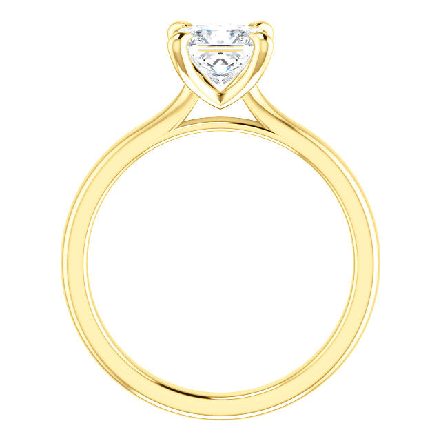 Four Claw Princess Solitaire Engagement Ring