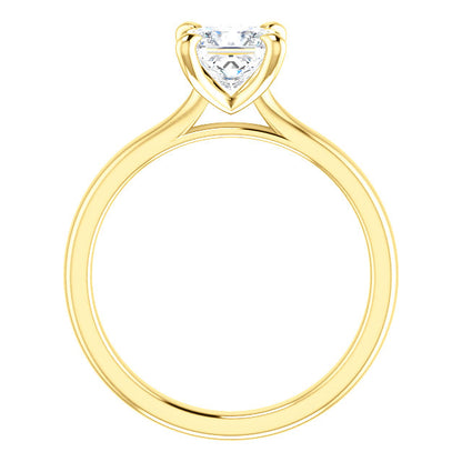 Four Claw Princess Solitaire Engagement Ring